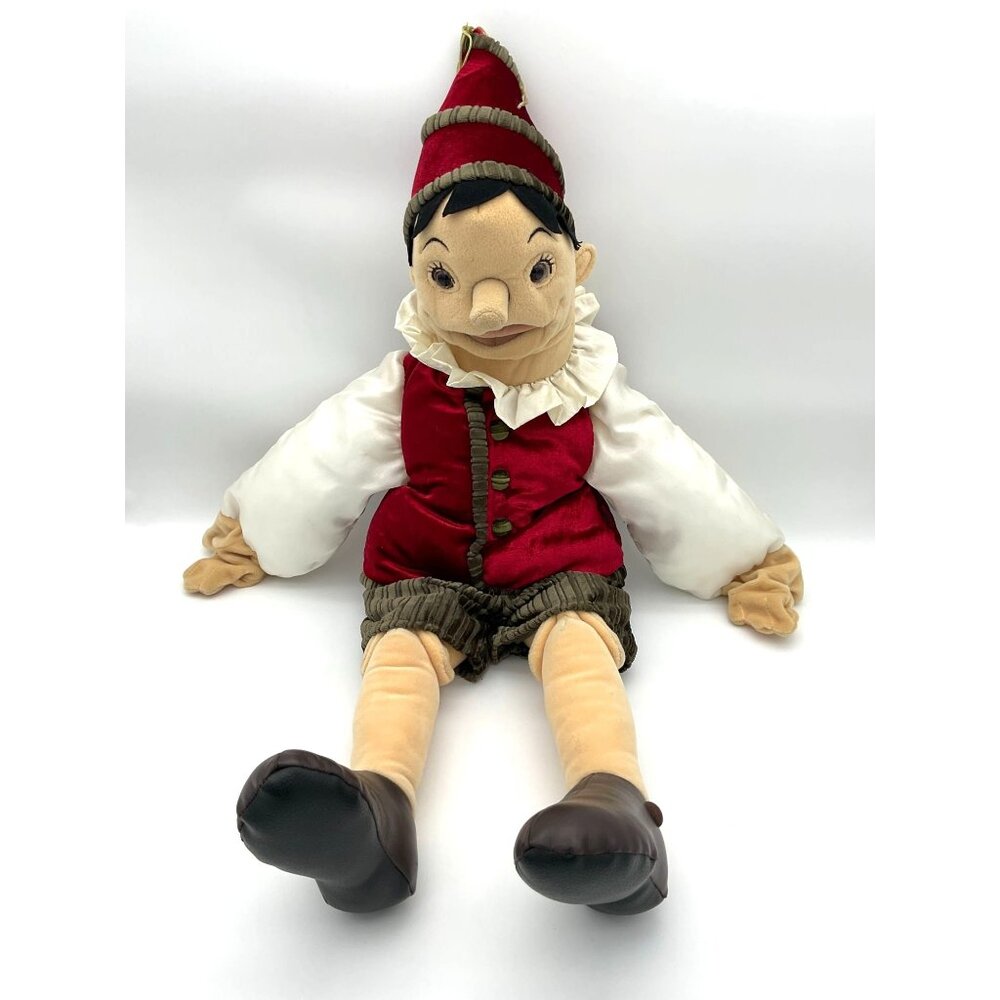 Folkmanis Plush Full Body Pinocchio VTG Hand Puppet with Growing Nose 31 in